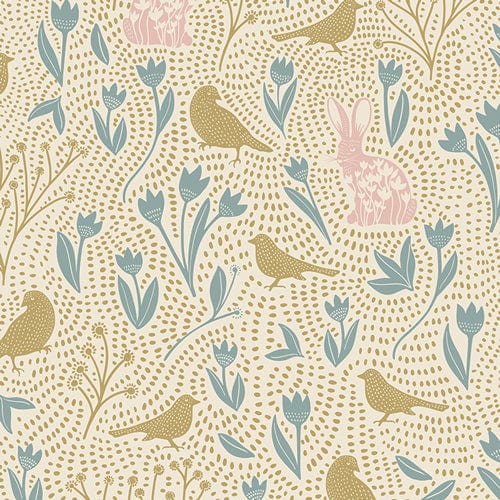 Nesting Season in Day Flannel - Spring Equinox - Art Gallery Fabric