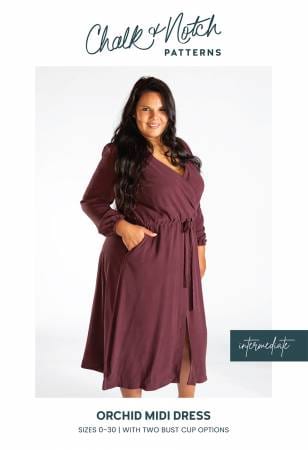Default Orchid Midi Dress - Chalk + Notch Patterns - Sizes 0-30