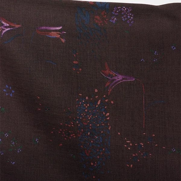 Default PAL in A - nani IRO - 100% Linen - Pink and Blue on Maroon - Peace and Love - 2024