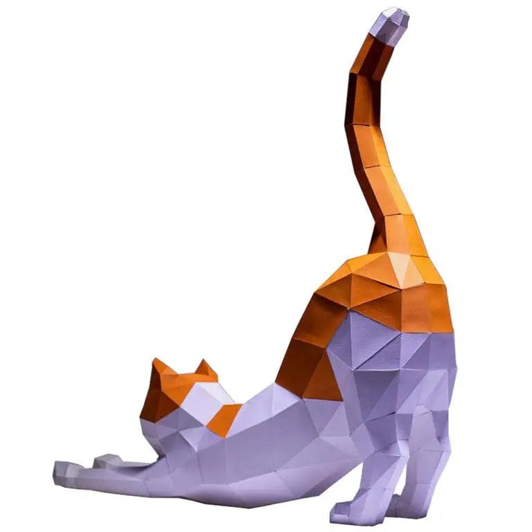 Default Papercraft World 3D Model Kit - Stretching Cat