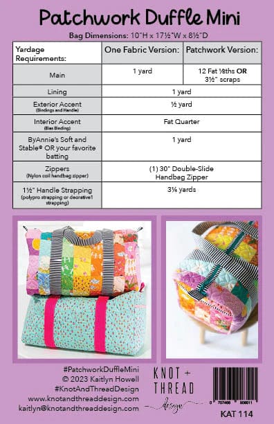 Patchwork Mini Duffle - Knot + Thread Design