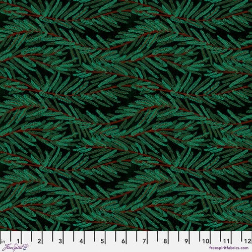 Pine Needles in Evergreen - Woodland Holiday - FreeSpirit