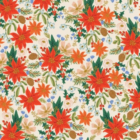 Poinsettia Bouquet in Cream Metallic - Holiday Classics - Rifle Paper Co.