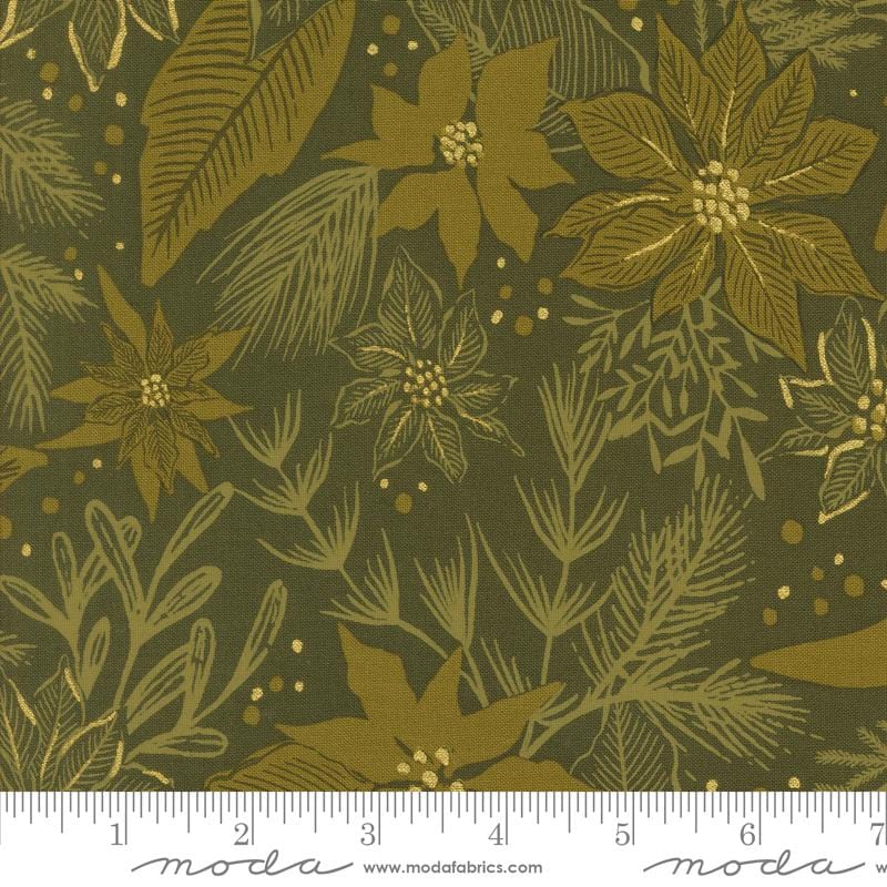 Default Poinsettia in Pine Metallic - Old World Yuletide