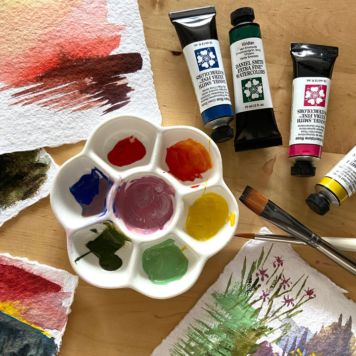 Porcelain Palette - Rectangle, 3 Wells