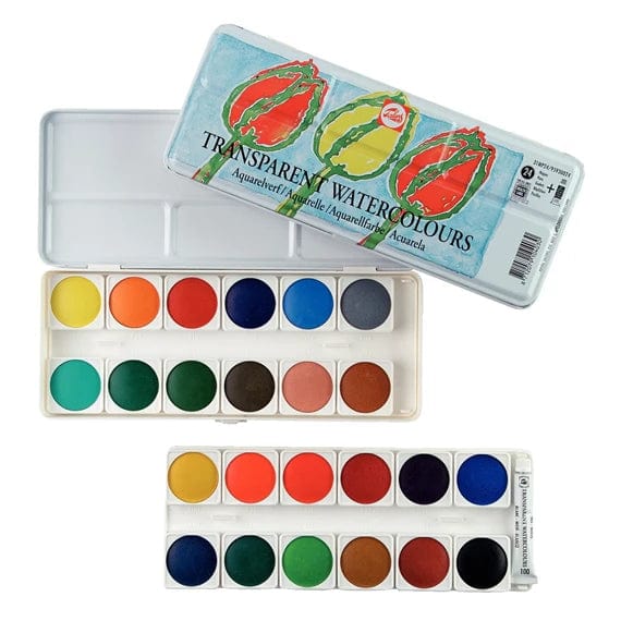 Default Royal Talens Transparent Watercolor Set in Metal Box, 24 Colors