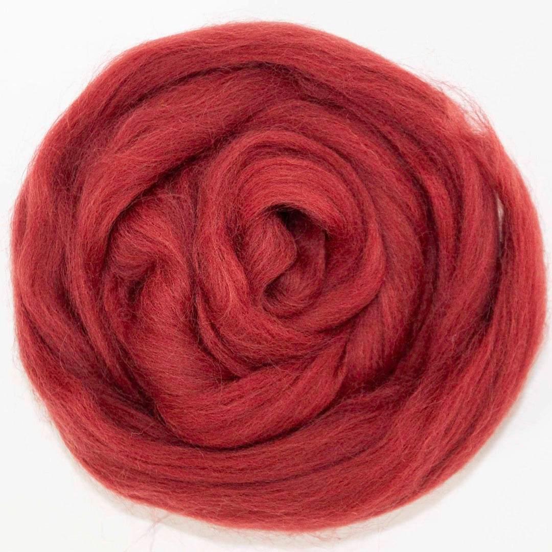 Default Ruby Red - Merino Wool Top Roving - 50 gram (1.75 oz) Ball - Color 709