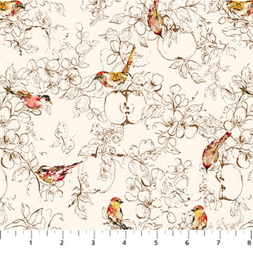 Default Small Birds & Apples on Cream - Blooming Memories - FIGO