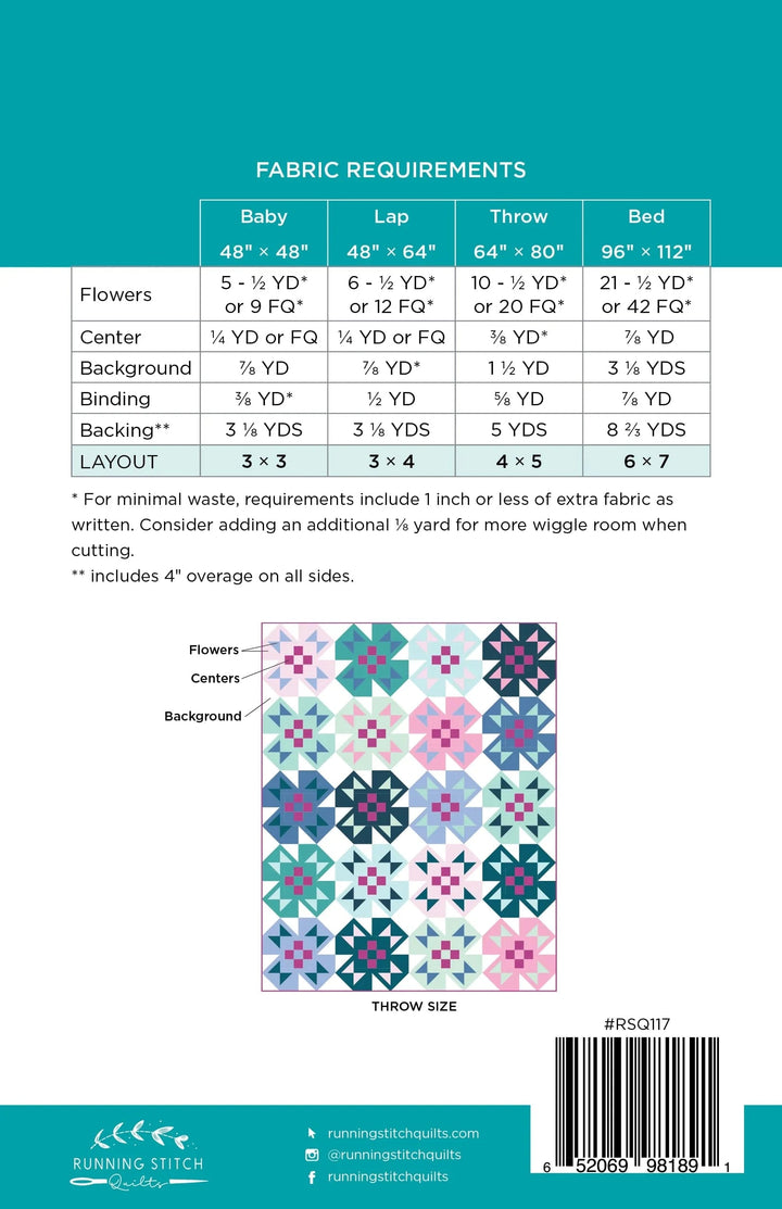 Default Spring Garden Quilt Pattern - Running Stitch Quilts