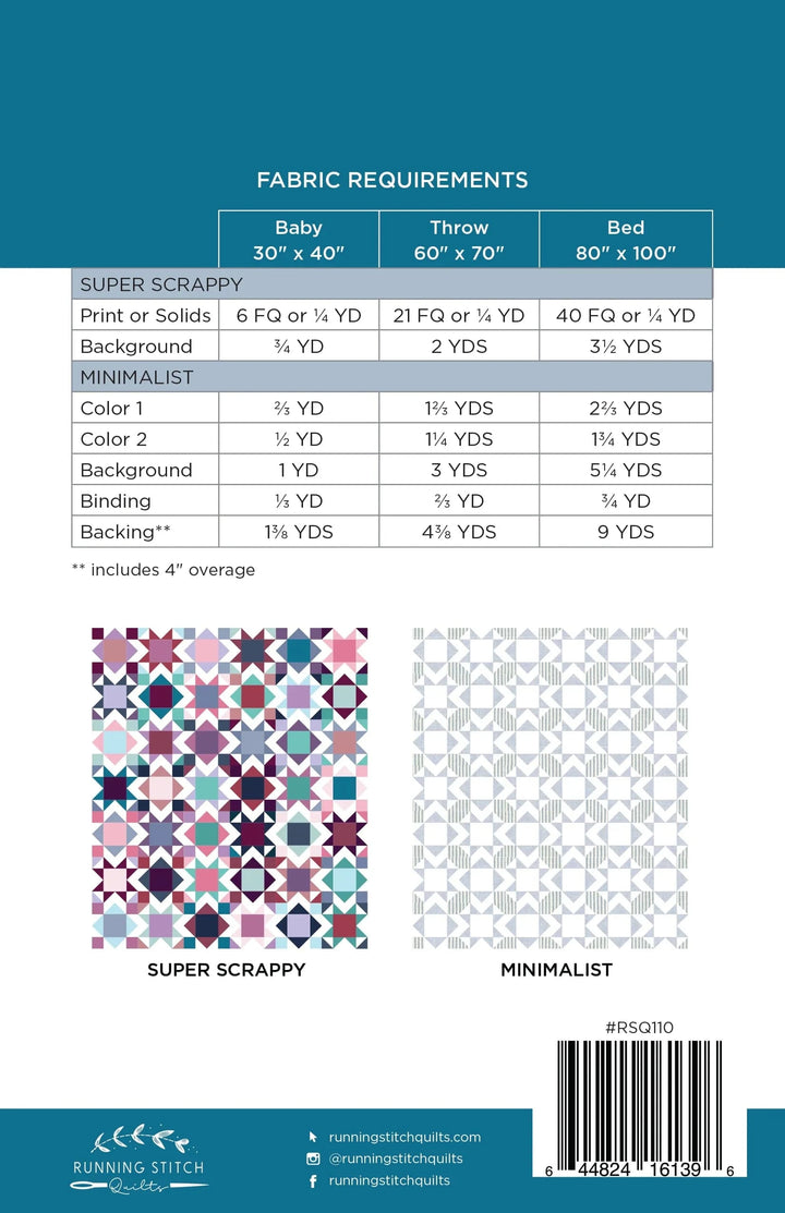 Square Burst Quilt Pattern - Running Stitch Quilts