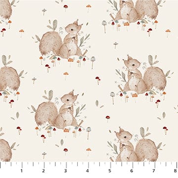 Default Squirrels & Mushrooms on Cream - Charmwood - FIGO
