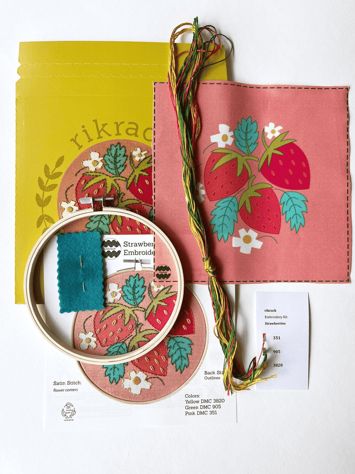 Strawberries - Embroidery Kit - Rikrack