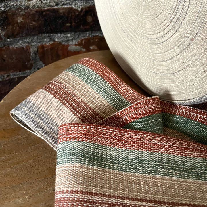 Default Striped Cotton Webbing - Sandstone - 4" Wide