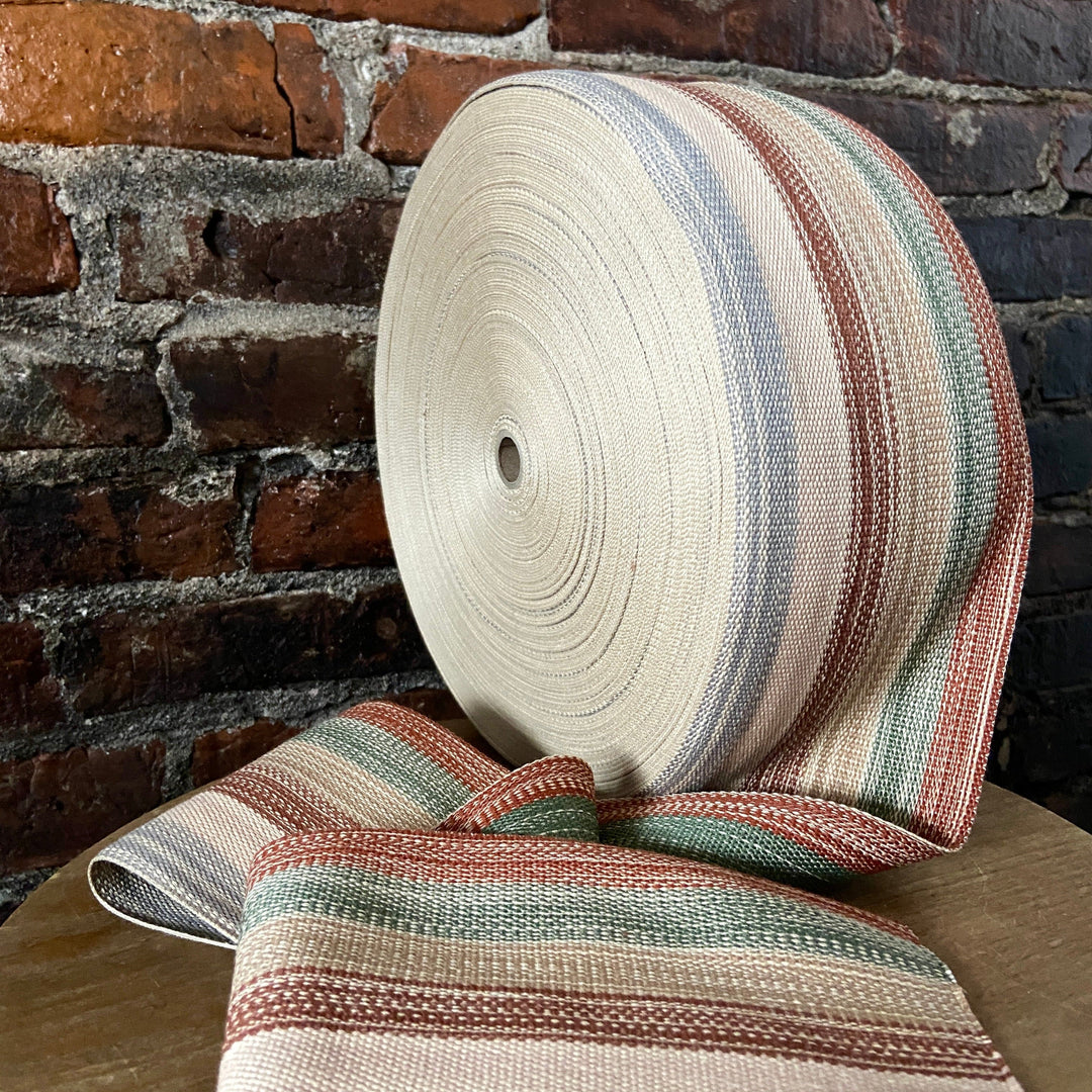 Default Striped Cotton Webbing - Sandstone - 4" Wide