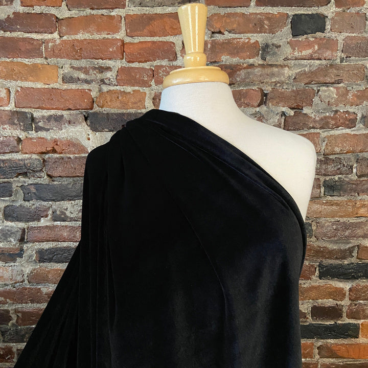Default Telio - Stretch Knit Velvet in Black - 58" Wide - 90% Polyester 10% Spandex