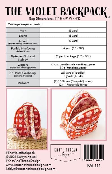 The Violet Backpack - Knot + Thread Design