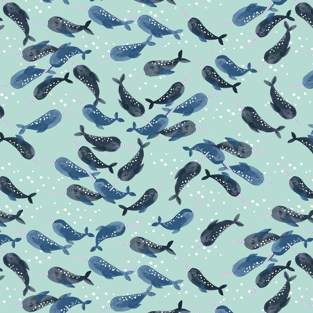 Unicorn of the Sea in Blue Pearlescent - Cosmic Sea - Cotton + Steel