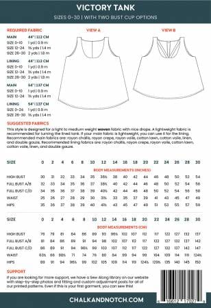 Default Victory Tank - Chalk + Notch Patterns - Sizes 0-30