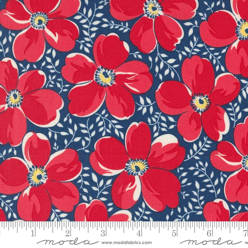 Default Viola Floral in Indigo - Time and Again