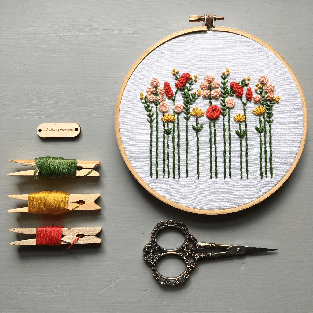 Wildflowers in Summer Fields Embroidery Kit - And Other Adventures