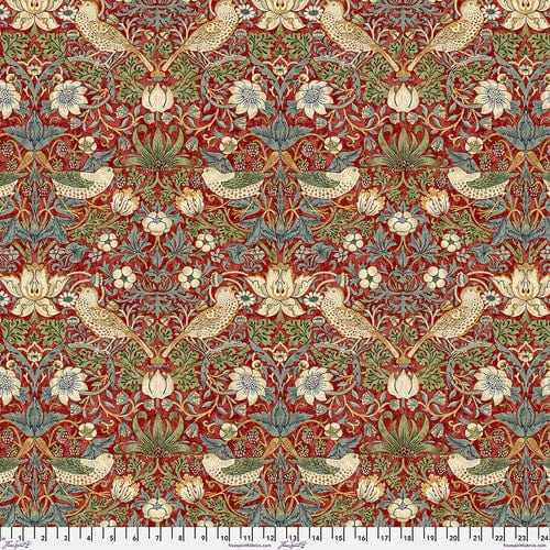 Default William Morris by Freespirit Strawberry Thief Red