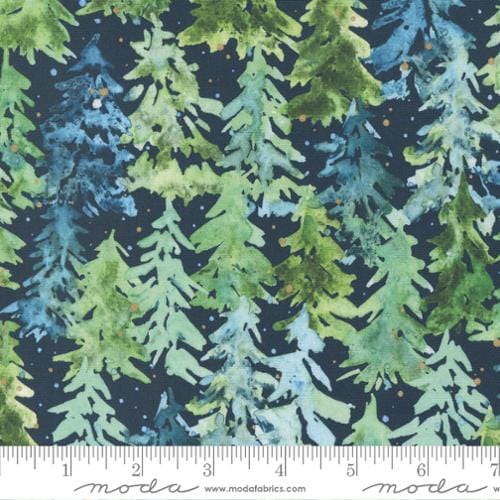 Winter Pines in Midnight - Comfort and Joy - MODA