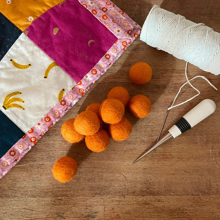Default Wool Felt Balls - #12 Pumpkin - Ten 1" Balls, 2.2cm