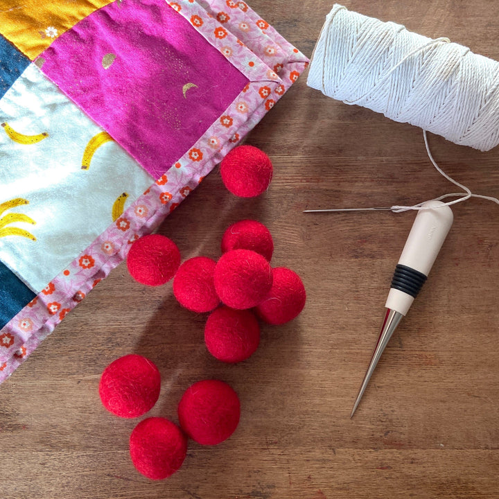 Default Wool Felt Balls - #2 Winterberry - Ten 1" Balls, 2.2cm