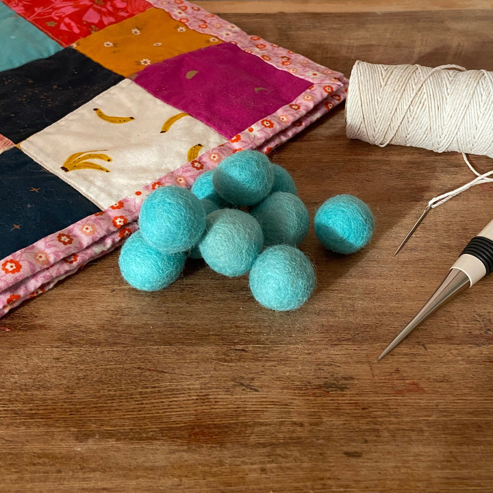 Default Wool Felt Balls - #20 Robin's Egg - Ten 1" Balls, 2.2cm