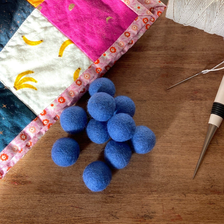 Default Wool Felt Balls - #26 Delphinium - Ten 1" Balls, 2.2cm