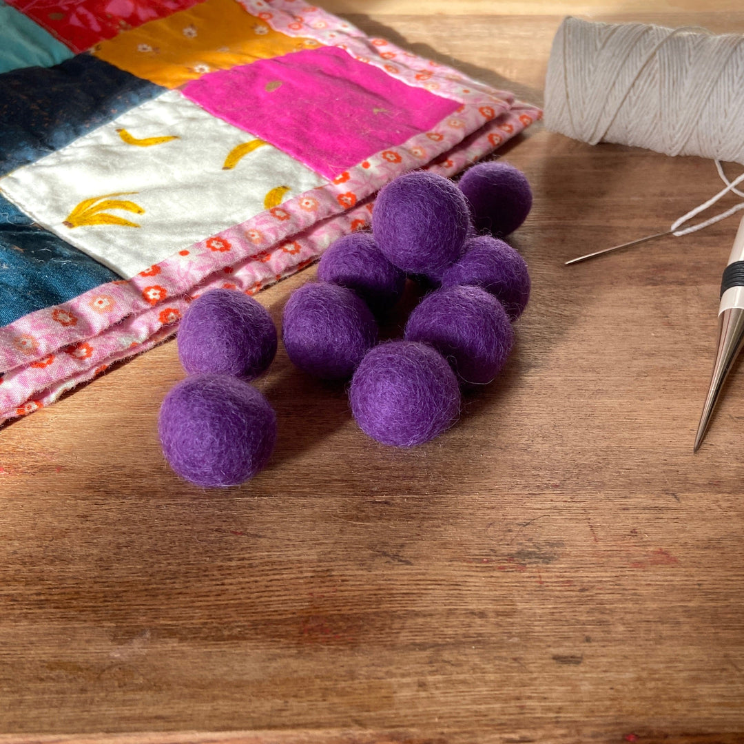 Default Wool Felt Balls - #37 Lupine - Ten 1" Balls, 2.2cm