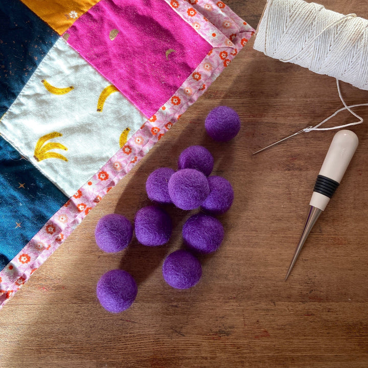 Default Wool Felt Balls - #37 Lupine - Ten 1" Balls, 2.2cm
