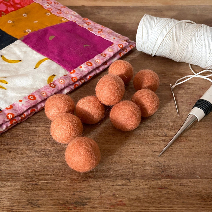 Default Wool Felt Balls - #49 Vintage Rose - Ten 1" Balls, 2.2cm