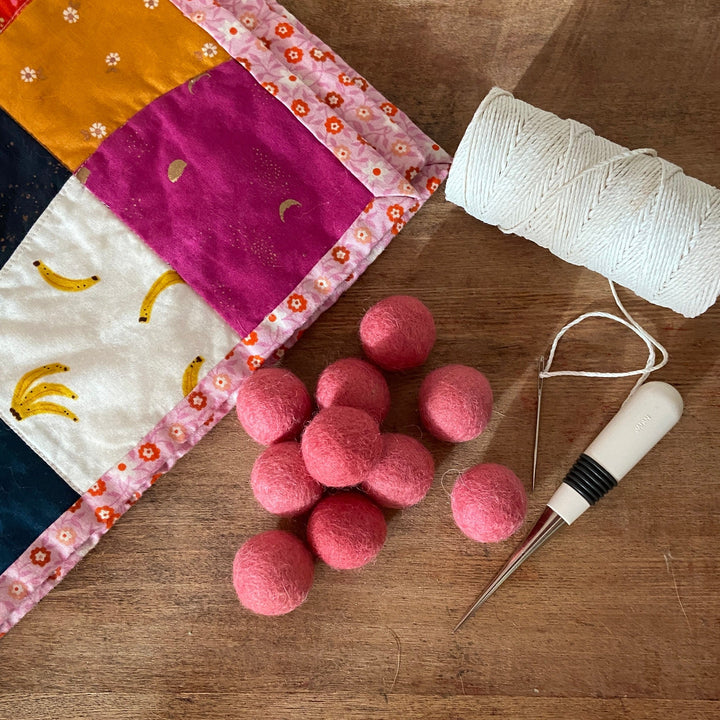 Default Wool Felt Balls - #51 Peony - Ten 1" Balls, 2.2cm