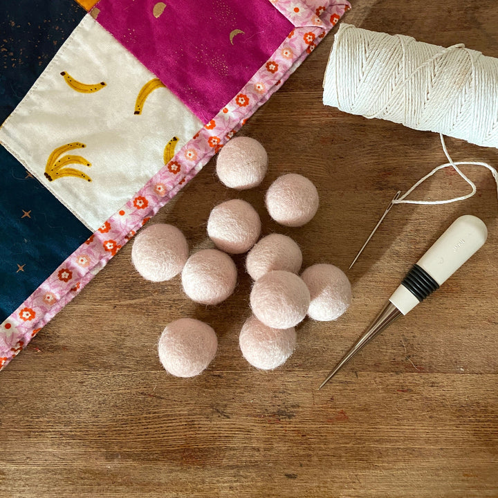 Default Wool Felt Balls - #52 Blush  - Ten 1" Balls, 2.2cm