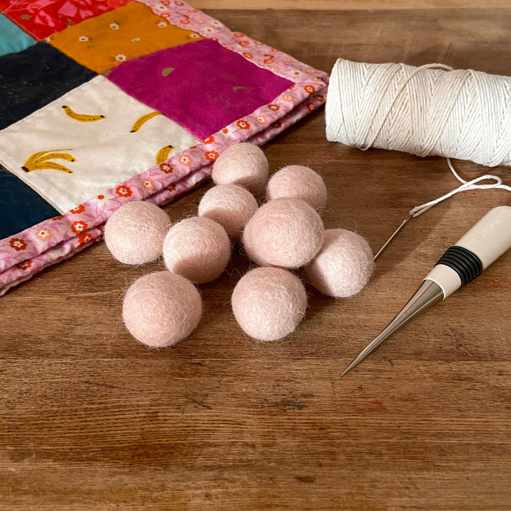 Default Wool Felt Balls - #52 Blush  - Ten 1" Balls, 2.2cm