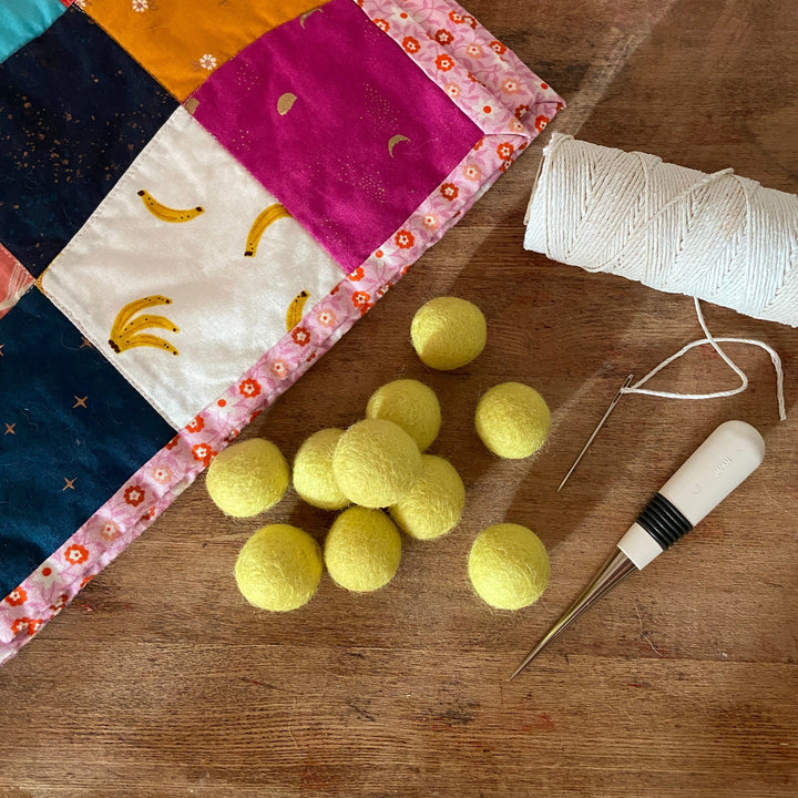 Default Wool Felt Balls - #56 Citron - Ten 1" Balls, 2.2cm