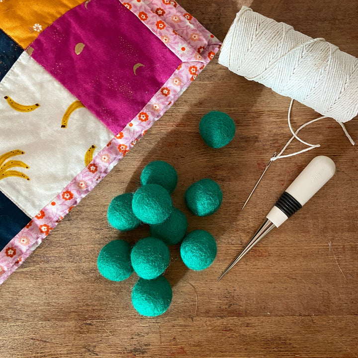 Default Wool Felt Balls - #59 Jade - Ten 1" Balls, 2.2cm