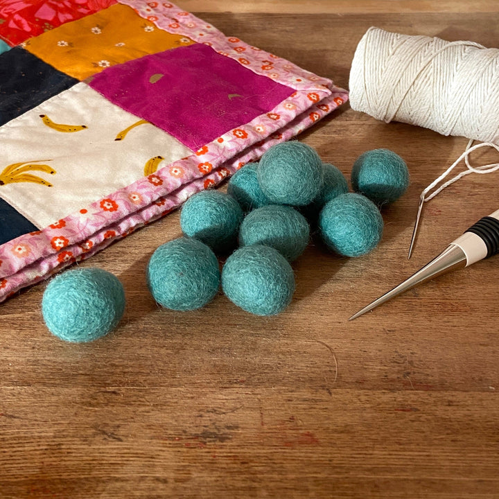 Default Wool Felt Balls - #64 Sea Foam - Ten 1" Balls, 2.2cm