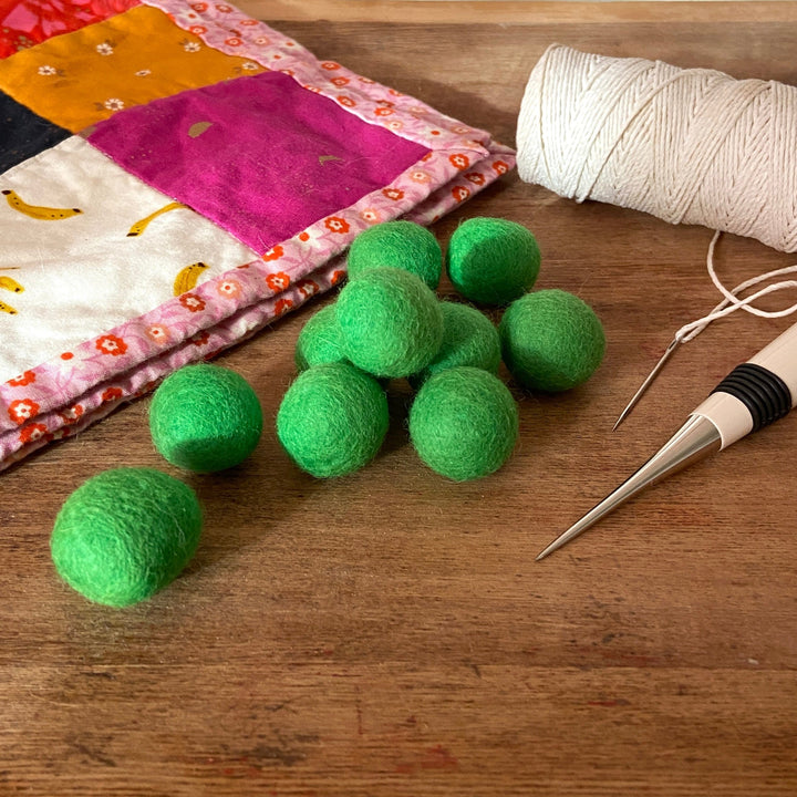 Default Wool Felt Balls - #76 Spring - Ten 1" Balls, 2.2cm