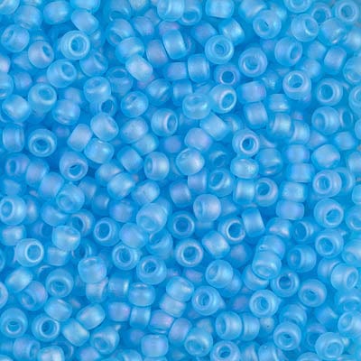 8/0 - Miyuki Glass Seed Beads - Matte Transparent AB - Aqua - 8-148FR