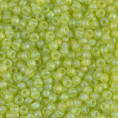 8/0 - Miyuki Glass Seed Beads - Matte Transparent AB - Chartreuse - 8-143FR