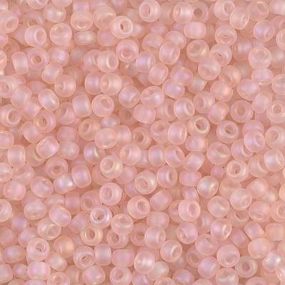 8/0 - Miyuki Glass Seed Beads - Matte Transparent AB - Light Tea Rose - 8-155FR
