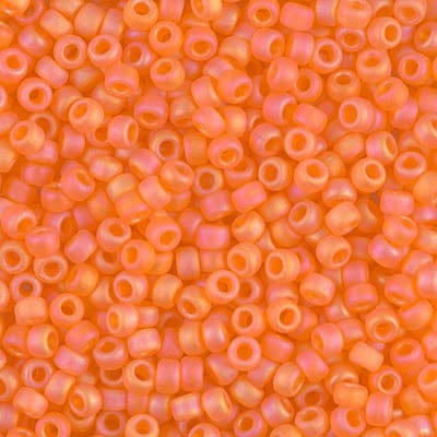 8/0 - Miyuki Glass Seed Beads - Matte Transparent AB - Orange - 8-138FR