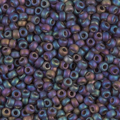 8/0 - Miyuki Glass Seed Beads - Matte Transparent AB - Root Beer - 8-135FR