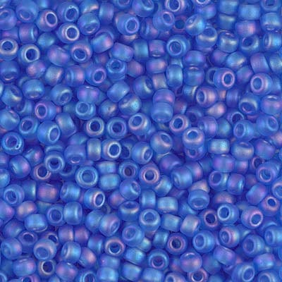 8/0 - Miyuki Glass Seed Beads - Matte Transparent AB - Sapphire - 8-150FR