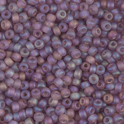 8/0 - Miyuki Glass Seed Beads - Matte Transparent AB - Smoky Amethyst - 8-142FR