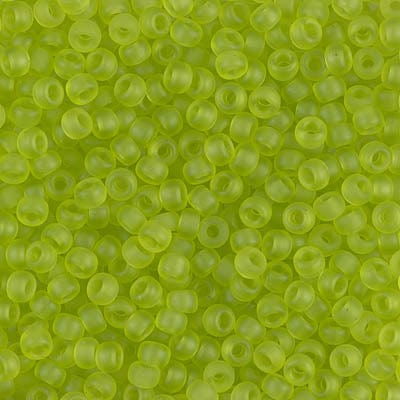 8/0 - Miyuki Glass Seed Beads - Matte Transparent - Chartreuse - 8-143F