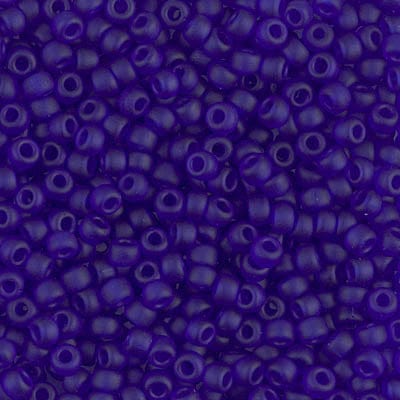 8/0 - Miyuki Glass Seed Beads - Matte Transparent - Cobalt - 8-151F