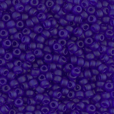 8/0 - Miyuki Glass Seed Beads - Matte Transparent - Cobalt - 8-151F